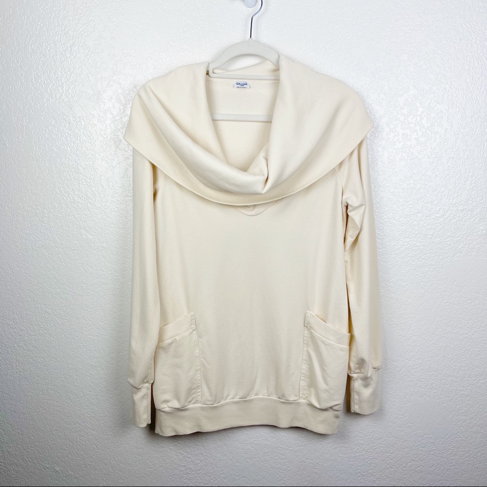 Splendid Cream French Terry Cowl Neck Tunic Dress